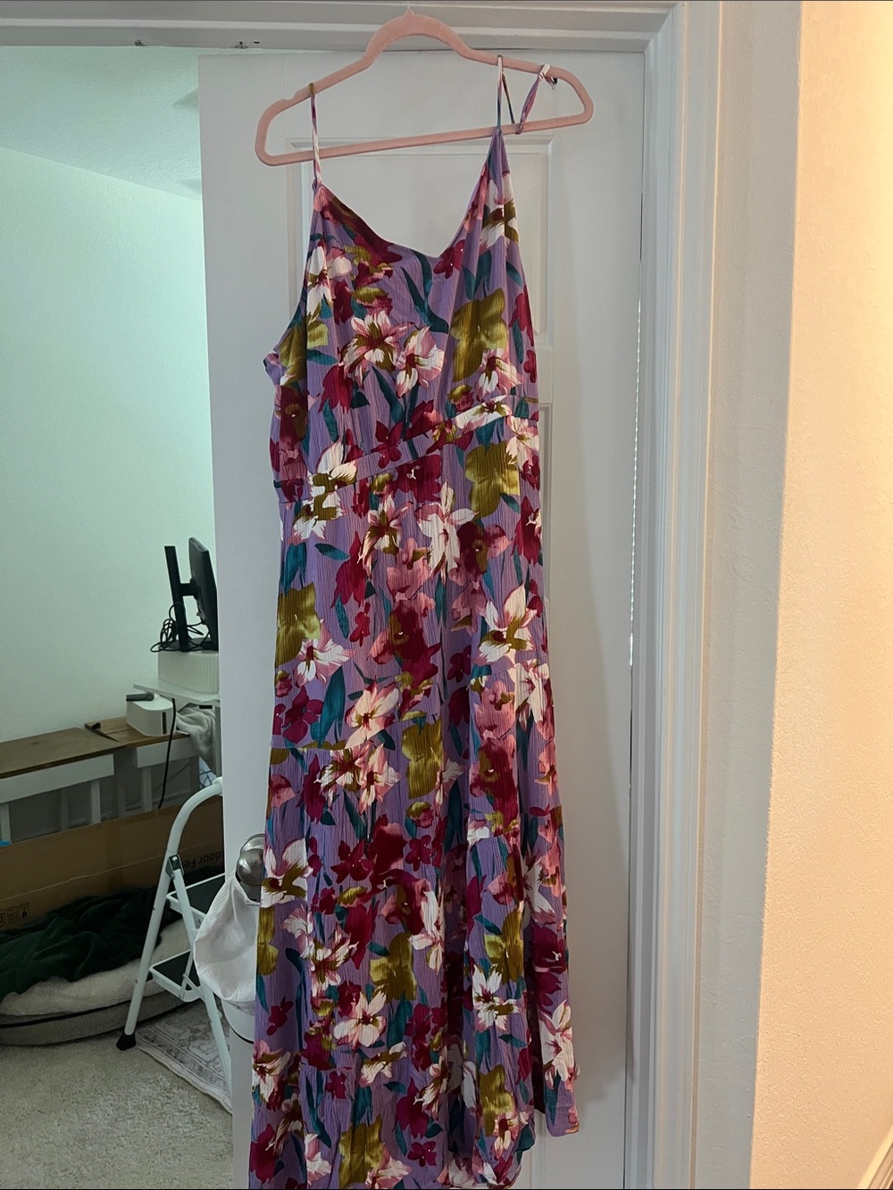 Floral Lavender Slip Maxi Dress - Lightweight Summer Dress
